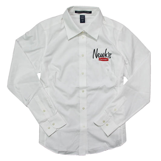 Women's LS Woven Shirt - White - LAST CHANCE